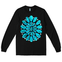 Black turquoise gemstone jewelny Long Sleeve Tee - RanaPortraitStore