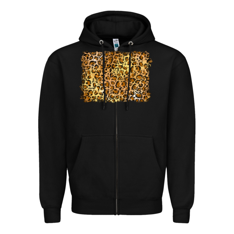 Handdrawn Leopard Pattern Yellow Zipper Hoodie by BarkalooDesign | Teevron