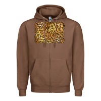 Chestnut handdrawn leopard pattern yellow Zipper Hoodie - BarkalooDesign