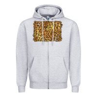 Heather Grey handdrawn leopard pattern yellow Zipper Hoodie - BarkalooDesign