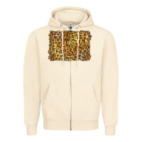 Sandshell handdrawn leopard pattern yellow Zipper Hoodie - BarkalooDesign