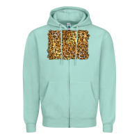 Seafoam handdrawn leopard pattern yellow Zipper Hoodie - BarkalooDesign