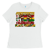 White juneteenth celebrating black freedom Ladies Tee - CowGirlArtShop