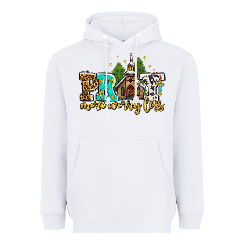 Pray More Worry Less With Church Heavyweight Hoodie by AdoDesignShop | Teevron