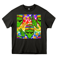 Asphalt Pride LGBTQ+ aliens and stars with rainbow Heavy Core Tee - NancyCooperArtShop