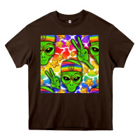 Pride Lgbtq+ Aliens And Stars With Rainbow Heavy Core Tee | Teevron