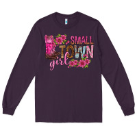 Plum small town girl with flowers bbs Long Sleeve Tee - BundleAndBundleShop