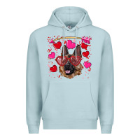Blue Mist valentine's german shepherd Premium Hoodie - RanaPortraitStore