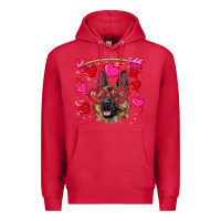 Cardinal valentine's german shepherd Premium Hoodie - RanaPortraitStore