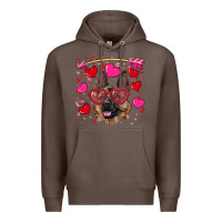 Coffee valentine's german shepherd Premium Hoodie - RanaPortraitStore