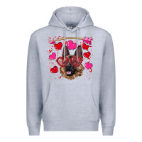 Heather Grey valentine's german shepherd Premium Hoodie - RanaPortraitStore