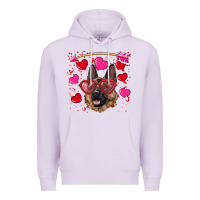 Lilac valentine's german shepherd Premium Hoodie - RanaPortraitStore