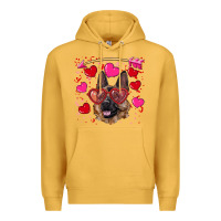 Mustard valentine's german shepherd Premium Hoodie - RanaPortraitStore
