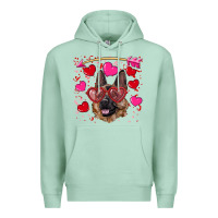 Seafoam valentine's german shepherd Premium Hoodie - RanaPortraitStore