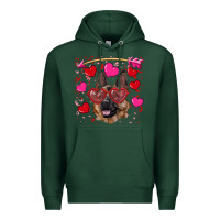 Sports Green valentine's german shepherd Premium Hoodie - RanaPortraitStore
