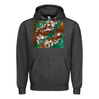 Charcoal Heather brown cowhide glitter Zipper Hoodie - BarkalooDesign
