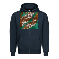 Navy brown cowhide glitter Zipper Hoodie - BarkalooDesign