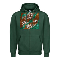 Brown Cowhide Glitter Zipper Hoodie | Teevron