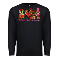 Black peace love nutcraker Premium Sweatshirt - AdoDesignShop