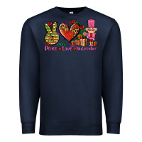 Navy peace love nutcraker Premium Sweatshirt - AdoDesignShop