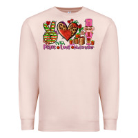 Pale Pink peace love nutcraker Premium Sweatshirt - AdoDesignShop