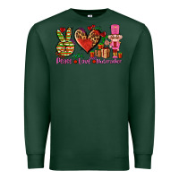 Sports Green peace love nutcraker Premium Sweatshirt - AdoDesignShop