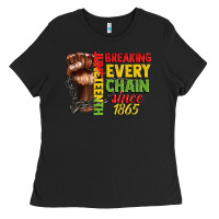 Black juneteenth breaking every chain since 1865 Ladies Tee - CowGirlArtShop