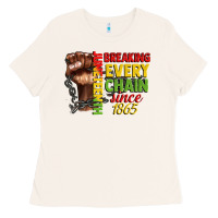 Juneteenth Breaking Every Chain Since 1865 Ladies Tee | Teevron
