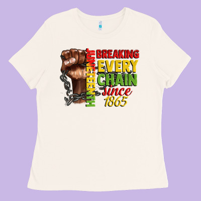 Juneteenth Breaking Every Chain Since 1865 Ladies Tee Designed By Cowgirlartshop