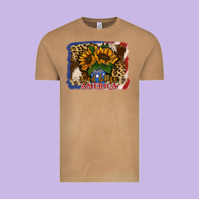 Patriotic Sunflower God Bless America Vintage Tee Designed By Jasminsmagicworld