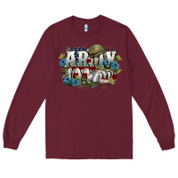 Burgundy Army mom Mother's Day Long Sleeve Tee - FaDigitalArtStudio