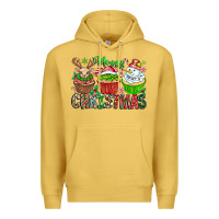 Antique Gold Merry Christmas Premium Hoodie - CowhideDigitalArt