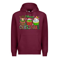 Burgundy Merry Christmas Premium Hoodie - CowhideDigitalArt