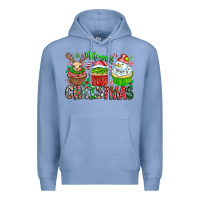 Colony Blue Merry Christmas Premium Hoodie - CowhideDigitalArt