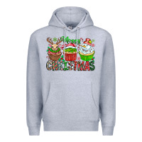 Heather Grey Merry Christmas Premium Hoodie - CowhideDigitalArt