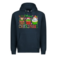 Navy Merry Christmas Premium Hoodie - CowhideDigitalArt
