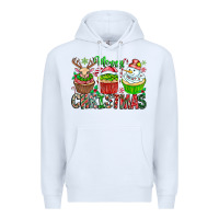 White Merry Christmas Premium Hoodie - CowhideDigitalArt
