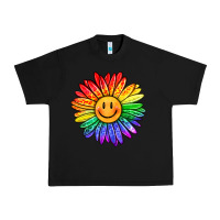 Black rainbow smiley face sunflower Urban Heavy Tee - OliviaCreatesArt
