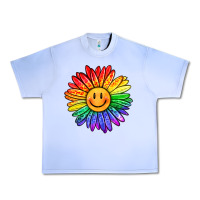 Grape Ice rainbow smiley face sunflower Urban Heavy Tee - OliviaCreatesArt