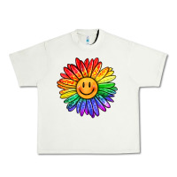 Pistachio rainbow smiley face sunflower Urban Heavy Tee - OliviaCreatesArt