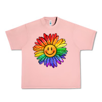 Salmon rainbow smiley face sunflower Urban Heavy Tee - OliviaCreatesArt