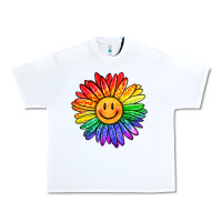 White rainbow smiley face sunflower Urban Heavy Tee - OliviaCreatesArt