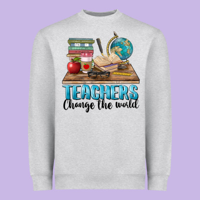 Teachers Change The World Heavyweight Sweatshirt Designed By Barkaloodesign