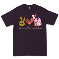 Plum Peace Love Valentines Gnomes Premium Tee - Jasminsmagicworld