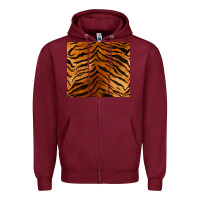 Burgundy handdrawn tiger pattern Zipper Hoodie - BarkalooDesign
