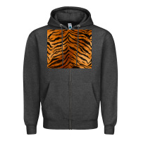 Charcoal Heather handdrawn tiger pattern Zipper Hoodie - BarkalooDesign