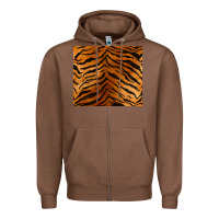 Chestnut handdrawn tiger pattern Zipper Hoodie - BarkalooDesign