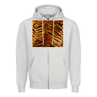 Dove Grey handdrawn tiger pattern Zipper Hoodie - BarkalooDesign