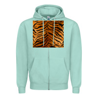 Seafoam handdrawn tiger pattern Zipper Hoodie - BarkalooDesign