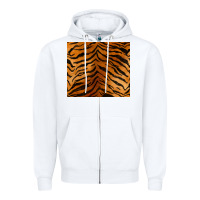 White handdrawn tiger pattern Zipper Hoodie - BarkalooDesign